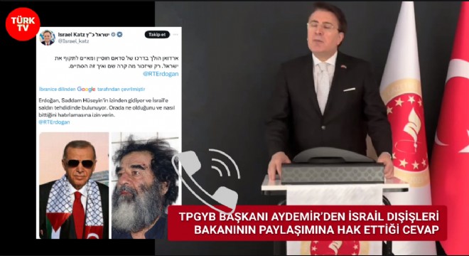 İSRAİL DIŞİŞLERİ BAKANLIĞI’NIN TEHDİDİNE AYDEMİR’DEN SERT YANIT: “SİYONİZMİN SONU GELECEK”